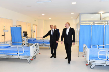 Prezident İlham Əliyev 07.08.2023-cü il tarixində Samux Rayon Mərkəzi Xəstəxanasının yeni binasının açılışında iştirak edib