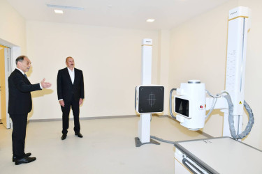 Prezident İlham Əliyev 07.08.2023-cü il tarixində Samux Rayon Mərkəzi Xəstəxanasının yeni binasının açılışında iştirak edib